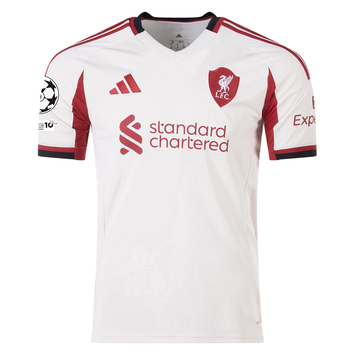 adidas Men's Liverpool Federico Chiesa Away Jersey w/ Champions League Patches 25/26 (Wonder White)