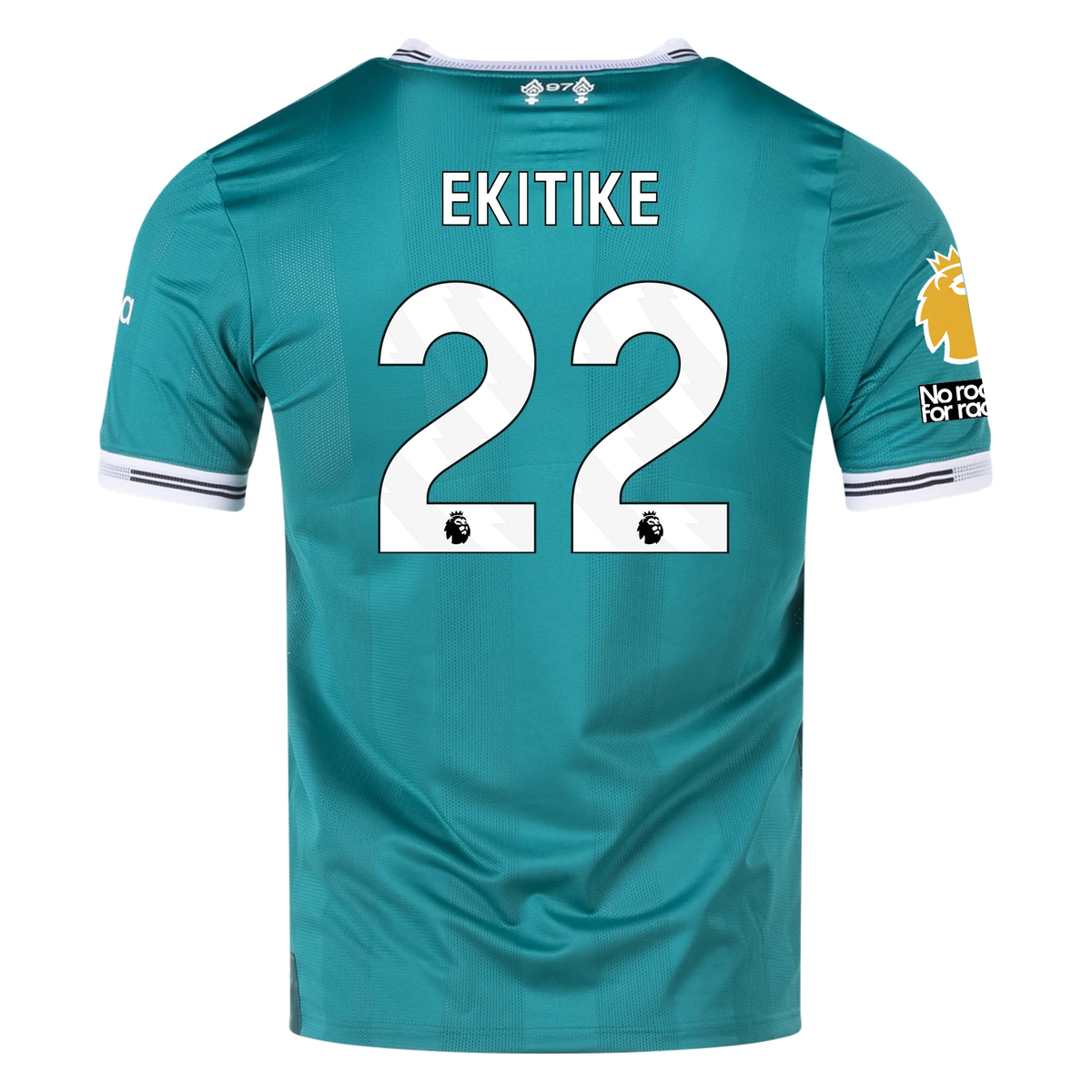 adidas Liverpool FC Authentic Hugo Ekitike Third Jersey w/ EPL + No Room For Racism Patches 25/26 (Sea Green)