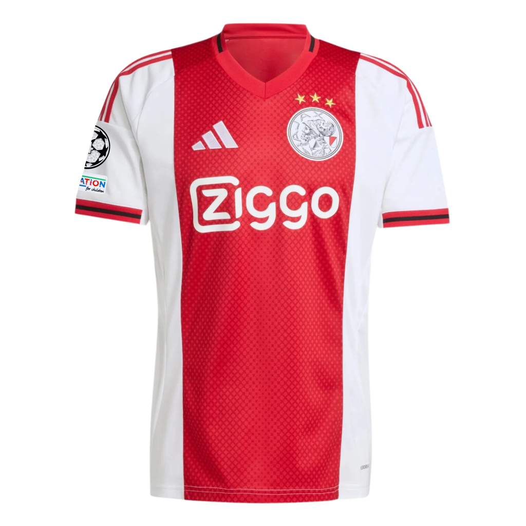adidas Men's Ajax Home Jersey w/ Champions League Patches 25/26 (Red/White)
