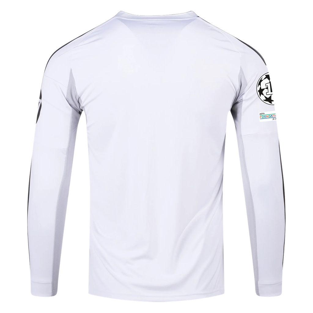adidas Real Madrid Long Sleeve Home Jersey w/ Intercontinental + Champions League Patches 25/26 (White)