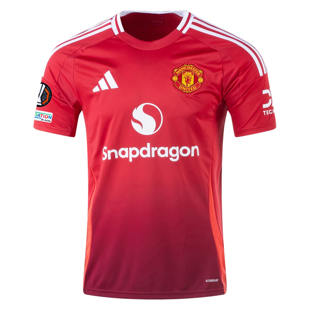 adidas Manchester United Rasmus HÃ¸jlund Home Jersey w/ Europa League Patches 24/25 (MUFC Red)