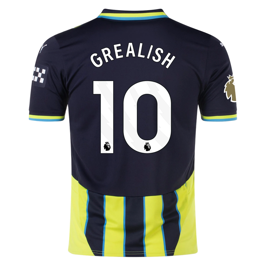Puma Manchester City Jack Grealish Away Jersey w/ EPL + Club World Cup Patch 24/25 (New Navy/Yellow Glow)
