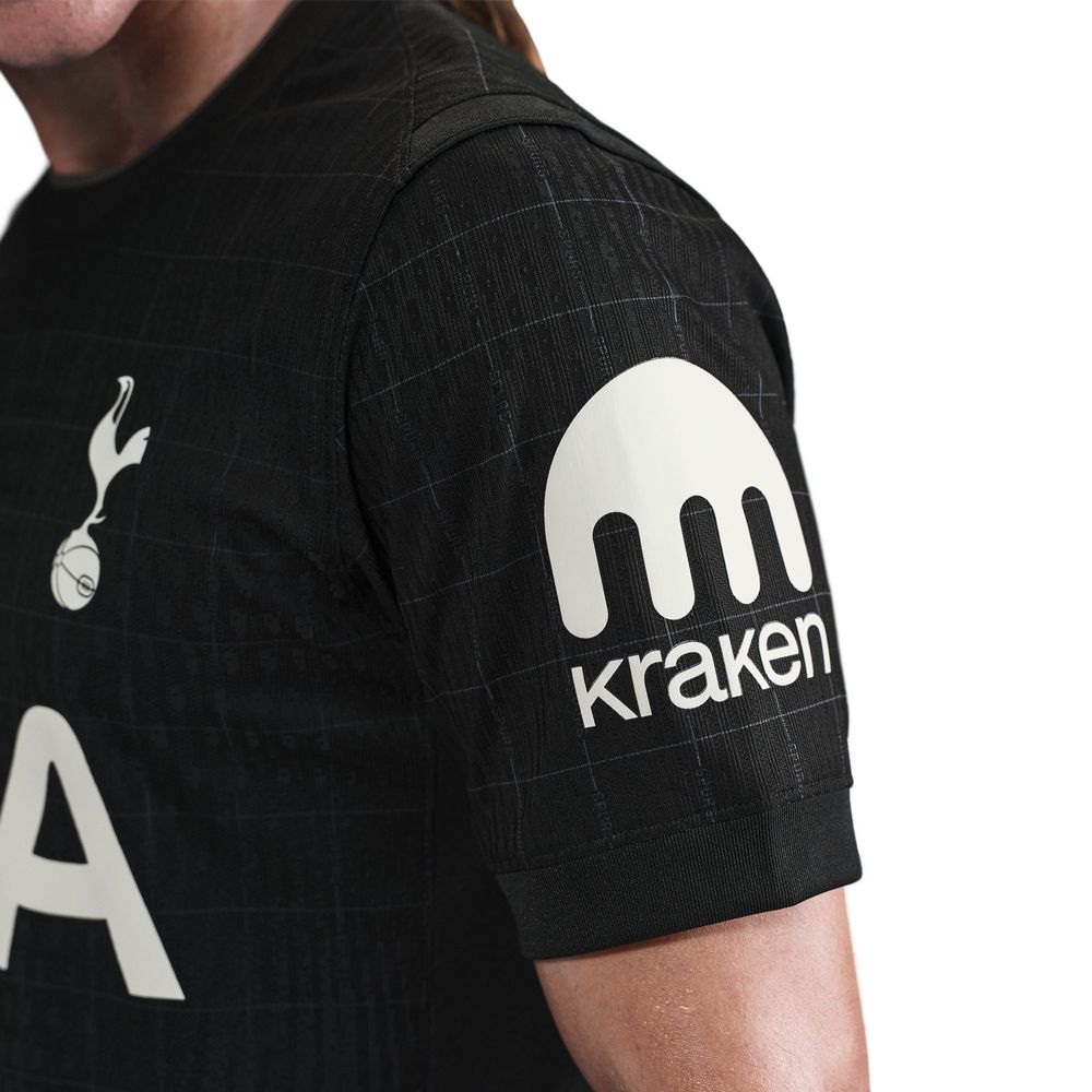 Nike Gray Tottenham Hotspur Authentic Away Jersey 25/26 w/ EPL Patch (Black/Iron)