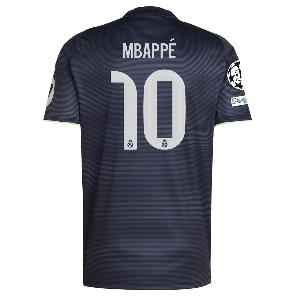 adidas Kylian MbappÃ© Real Madrid 25/26 Away Jersey w/ Champions League Patches (Legend Ink)
