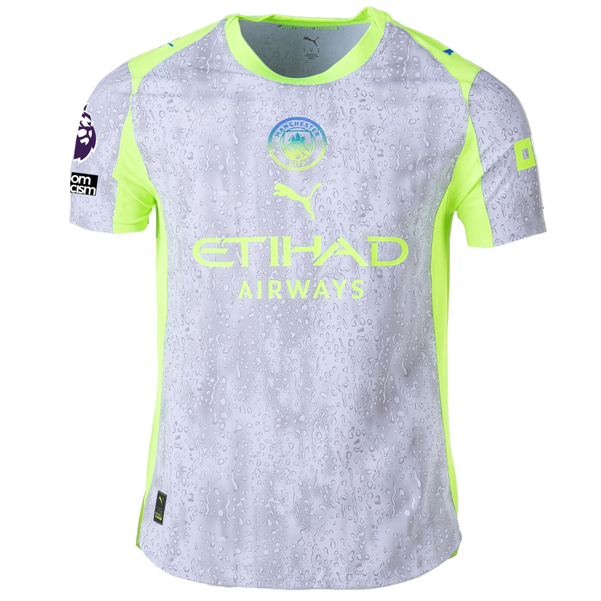 Puma Manchester City Authentic Matheus N. Third Jersey w/ EPL + No Room For Racism 25/26 (Cool Weather/Pro Green)