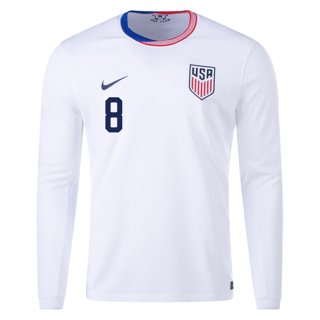 Nike United States Weston McKennie Long Sleeve Home Jersey 24/25 (White)