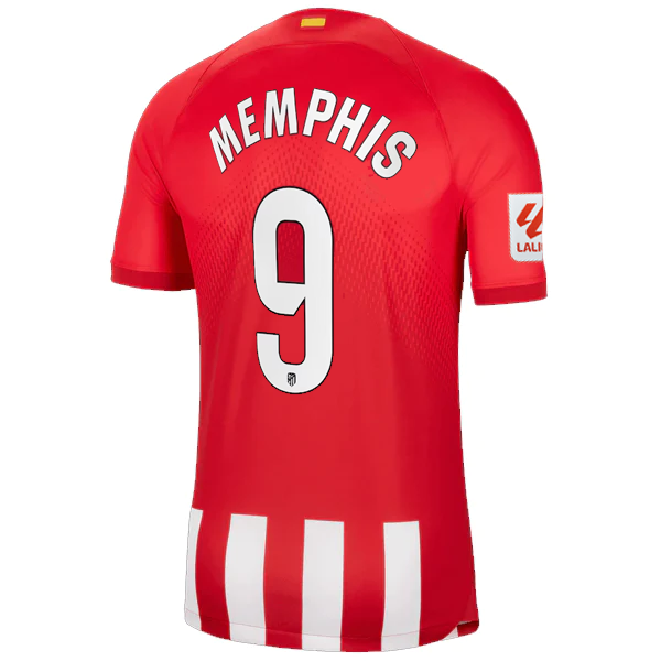 Nike Atletico Madrid Memphis Depay Home Jersey w/ La Liga Patch 23/24 (Sport Red/Global Red)