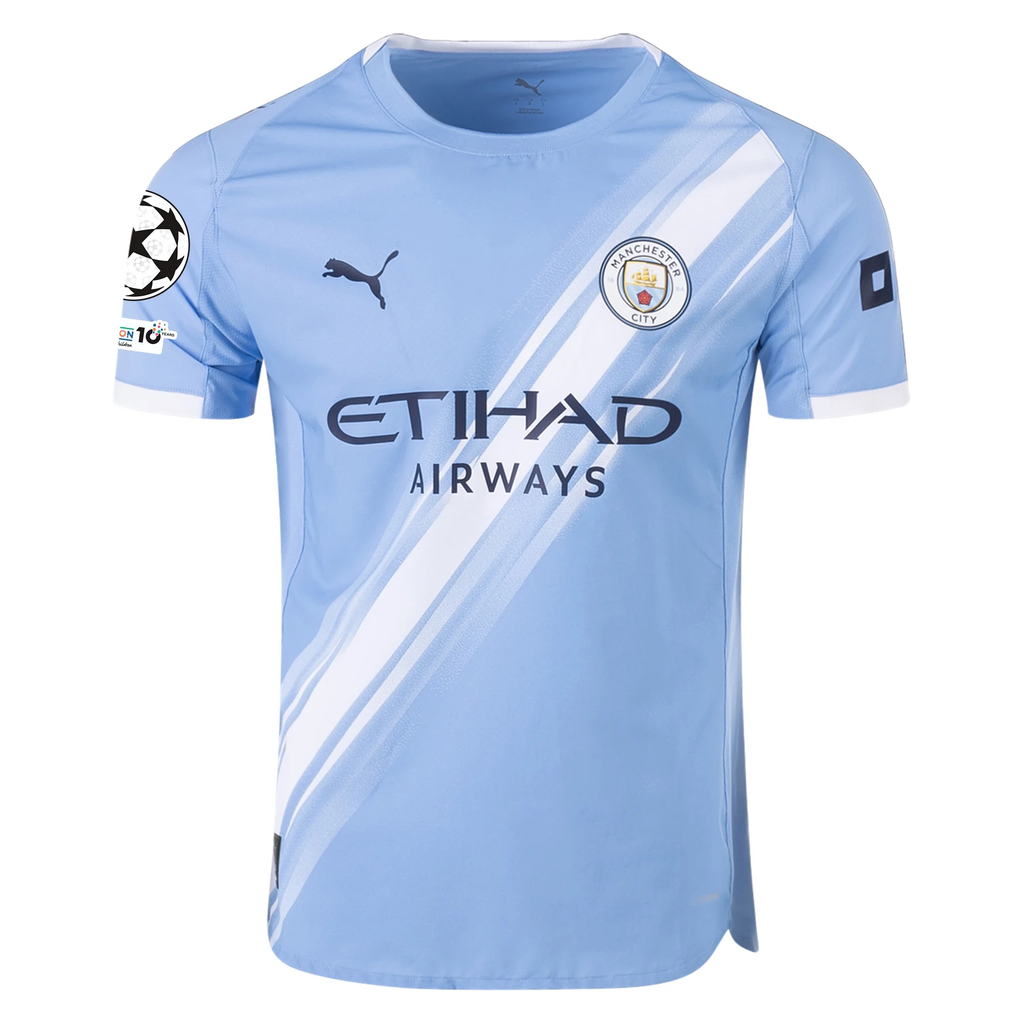 Puma Manchester City Authentic Oâ€™ Reilly Home Jersey w/ Champions League Patches 25/26 (Team Light Blue/White)