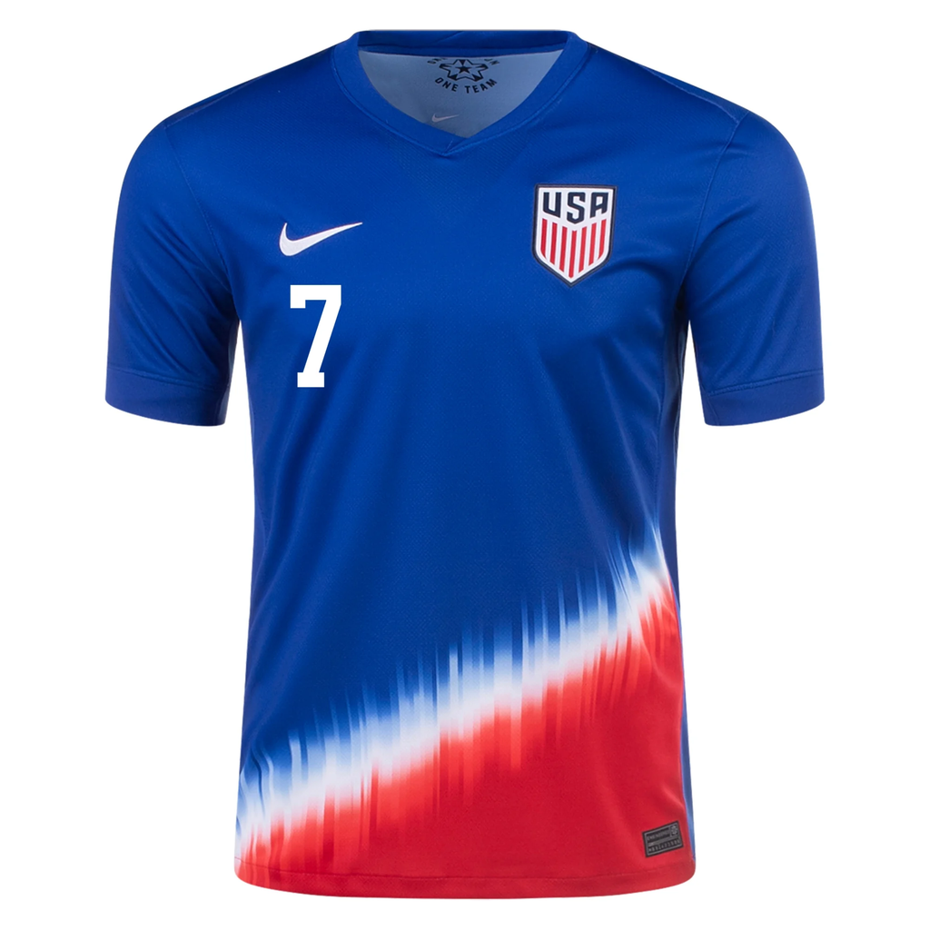 Nike Mens United States Gio Reyna Away Jersey 24/25 (Old Royal/Sport Red)